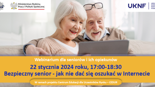 Jak nie dać oszukać się w Internecie? W niedzielę bezpłatne webinarium dla seniorów