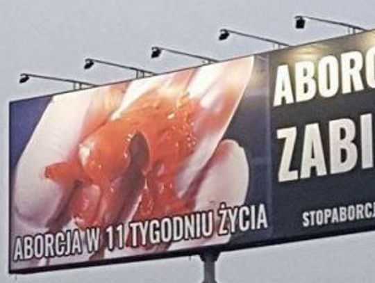 Billboard "Aborcja zabija"