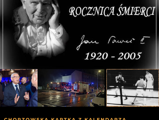Chorzowska Kartka z Kalendarza - 2 kwietnia. Rocznica śmierci papieża, sportowe emocje i błękit dla autyzmu