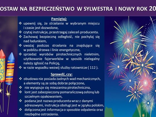 Fajerwerki - efektywne i niebezpieczne. Przeczytaj garść porad, jak ograniczyć ryzyko podczas odpalania środków pirotechnicznych