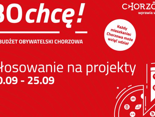 Głosowanie w ramach 10. edycji chorzowskiego Budżetu Obywatelskiego rozpoczęte!