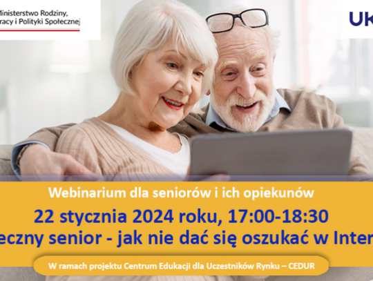 Jak nie dać oszukać się w Internecie? W niedzielę bezpłatne webinarium dla seniorów