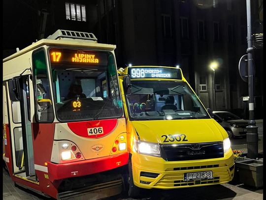 Kolizja busa z tramwajem na ul. Wolności