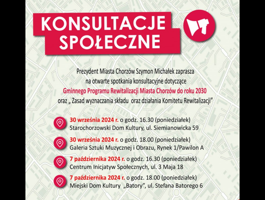 Konsultacje społeczne: Gminny Program Rewitalizacji Miasta Chorzów