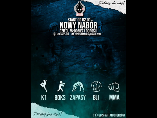 Nabór w GB Spartan Chorzów. Wkrocz w Nowy Rok na sportowo!