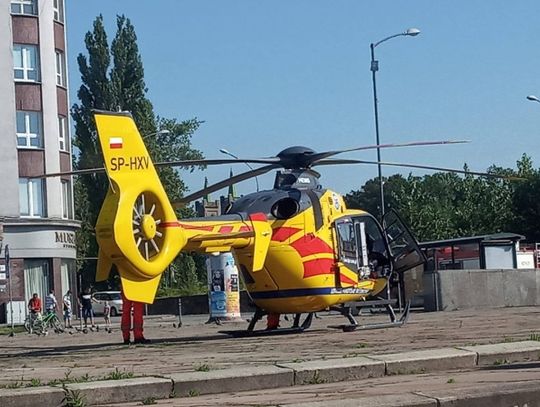 Śmigłowiec LPR lądował na Placu Powstańców Śląskich