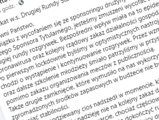 Sobotni mecz Clearexu odwołany. Przeciwnik wycofał się z rozgrywek