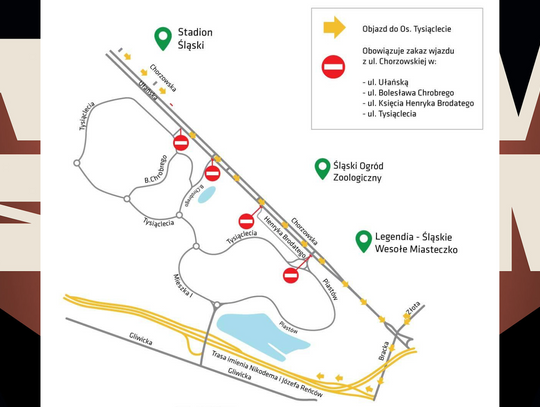 W niedzielę i poniedziałek utrudnienia dla zmotoryzowanych w pobliżu Stadionu Śląskiego