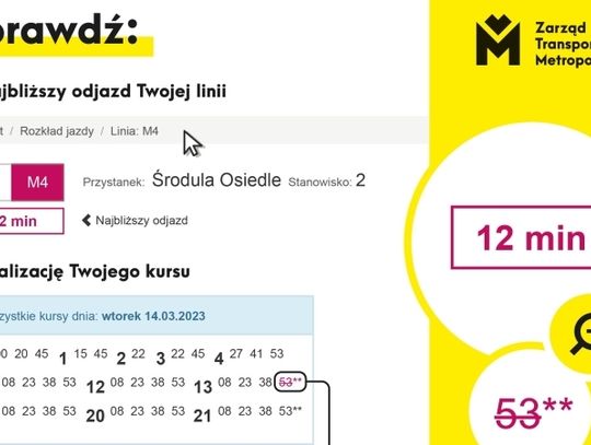 Wirtualna tablica SDIP już działa. Dzięki niej łatwiej zaplanujesz podróż z ZTM 