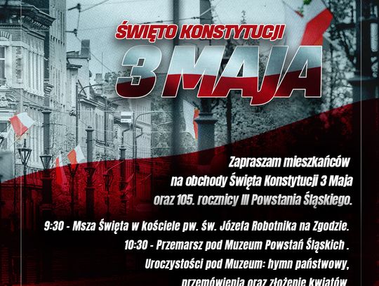 Wspólne obchody 3 Maja i rocznicy Powstania Śląskiego w Świętochłowicach. Sprawdź szczegóły