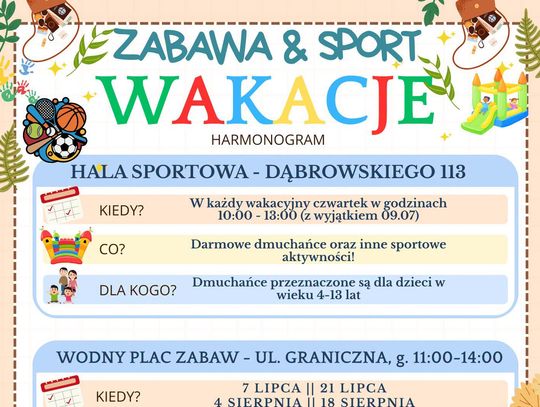 Zabawa i Sport, czyli letnie szaleństwo z MORiS Chorzów! [HARMONOGRAM]