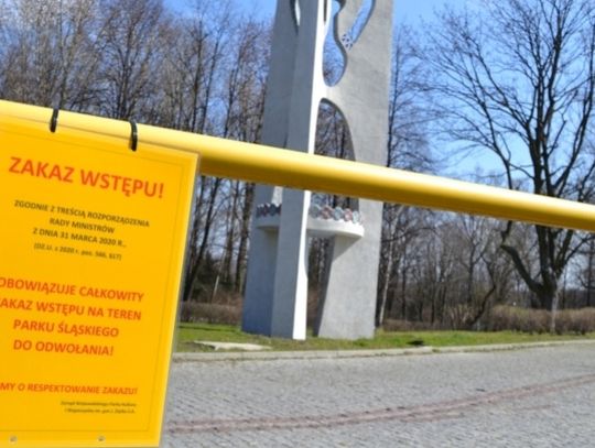 Zakaz wstępu do Parku Śląskiego