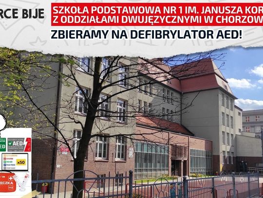 Zrzutka na zakup defibrylatora dla chorzowskiej placówki. "Chcemy, by nasza szkoła była miejscem nie tylko nauki, ale też troski o zdrowie"