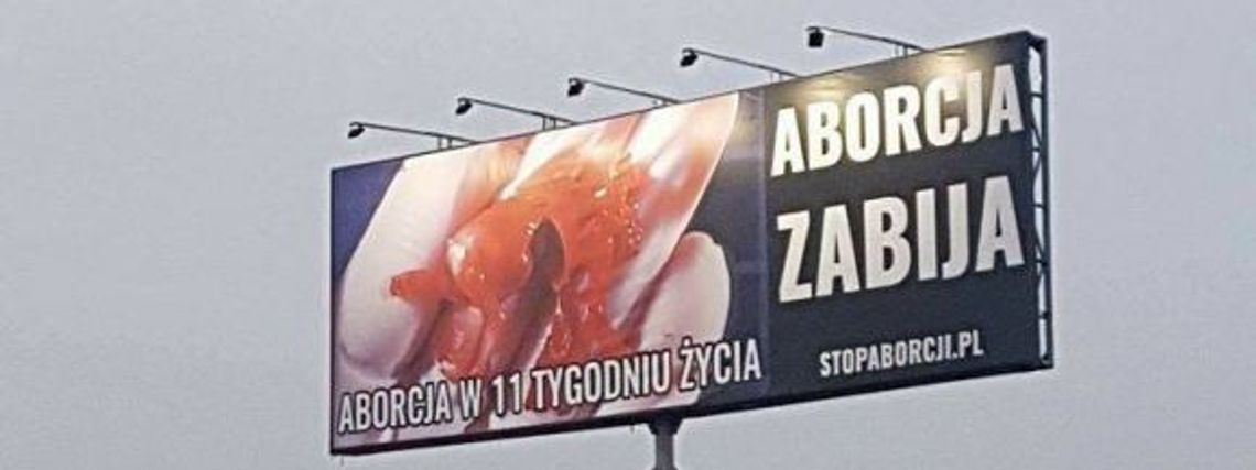 Billboard "Aborcja zabija"
