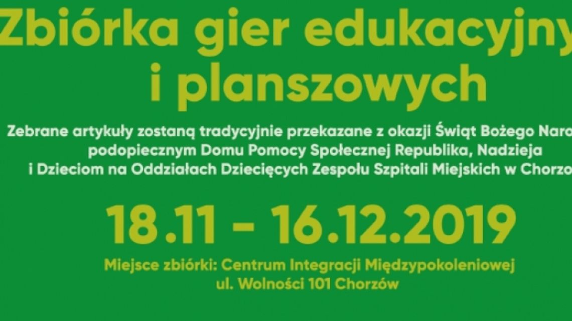 Charytatywna zbiórka gier planszowych