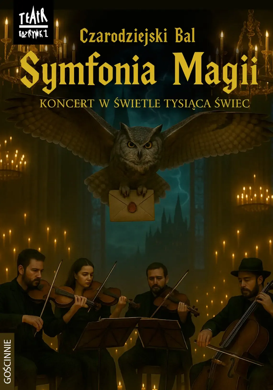 Filmowe melodie przy świecach. „Symfonia Magii” w Teatrze Rozrywki Plakat koncertu „Symfonia Magii” w Teatrze Rozrywki w Chorzowie