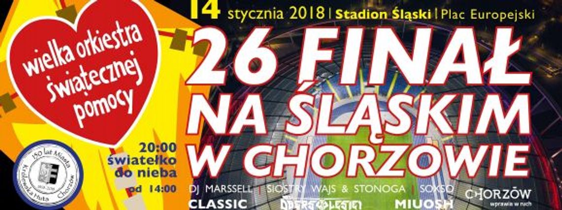 Finał WOŚP na Stadionie Śląskim [PROGRAM]