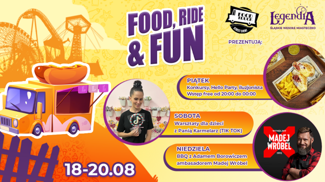 "Food, Ride & Fun" w ten weekend w Legendii. Będą food trucki i wiele innych atrakcji