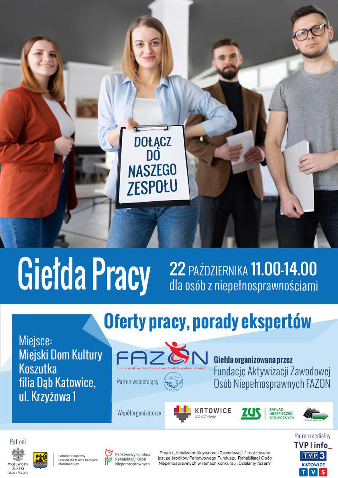 Giełda pracy dla osób z niepełnosprawnością – przyjdź i znajdź miejsce dla siebie Giełda pracy dla osób z niepełnosprawnością – przyjdź i znajdź miejsce dla siebie