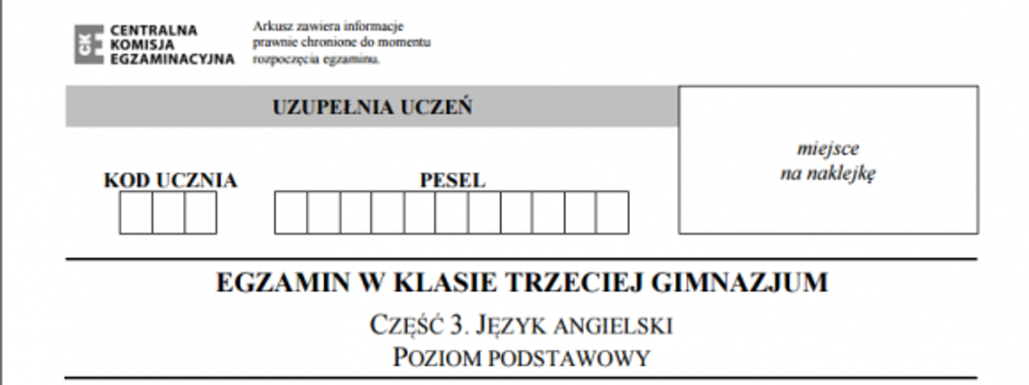 Gimnazjaliści napisali test  z języka obcego