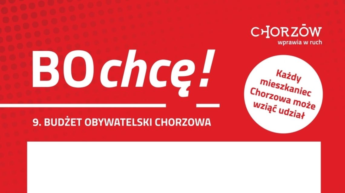Głosowanie Budżetu Obywatelskiego rozpoczęte! Każdy może mieć wpływ co powstanie w Chorzowie!