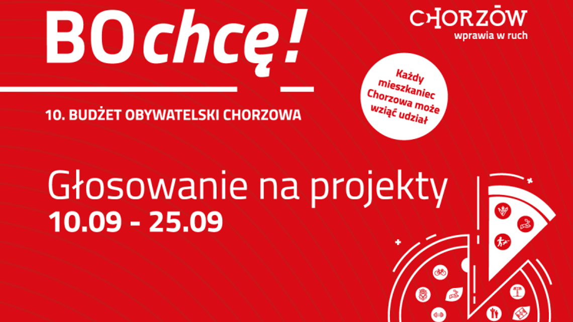 Głosowanie w ramach 10. edycji chorzowskiego Budżetu Obywatelskiego rozpoczęte!