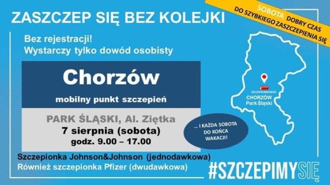 Mobilny punkt szczepień w Parku Śląskim do końca sierpnia
