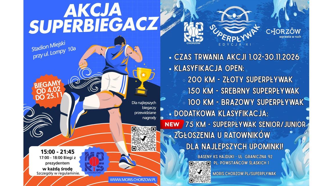 Na pływanie i bieganie czas start! Rozpoczynają się dwie dobrze znane akcje chorzowskiego MORiS-u Na pływanie i bieganie czas start! Rozpoczynają się dwie dobrze znane akcje chorzowskiego MORiS-u
