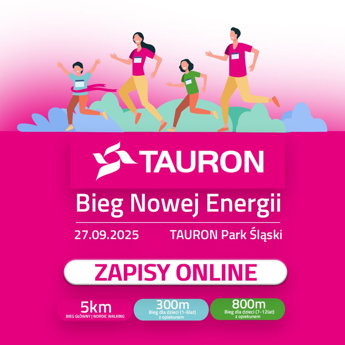 Ostatni moment, by zapisać się na TAURON Bieg Nowej Energii w TAURON Parku Śląskim!
