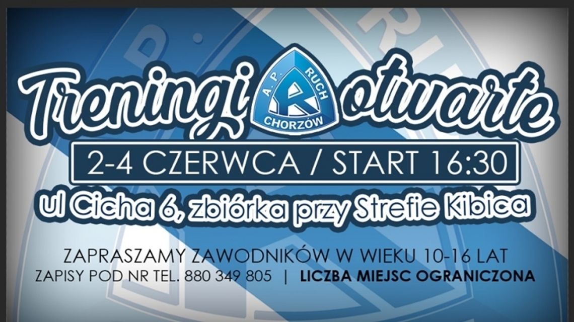 Ruch Chorzów zaprasza dzieci i młodzież na otwarte treningi