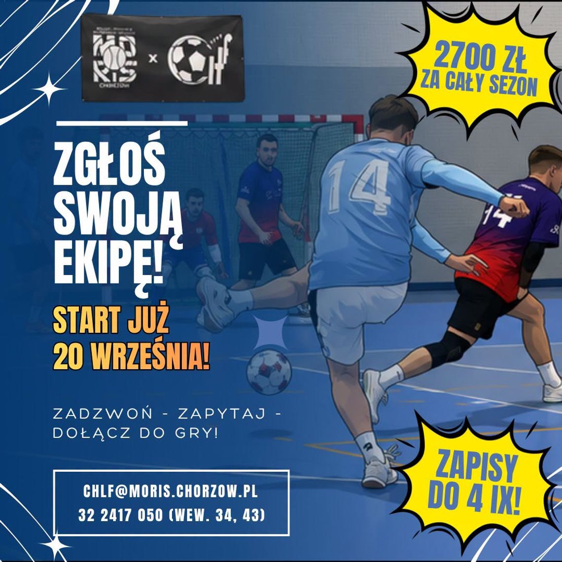 Ruszyły zapisy do kolejnej edycji Chorzowskiej Ligi Futsalu. To rozgrywki stworzone dla każdego!