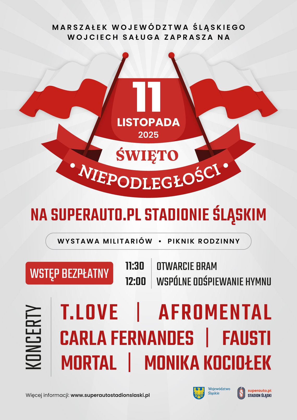 Świętujmy razem! Koncertowe obchody 11 listopada na Superauto.pl Stadionie Śląskim