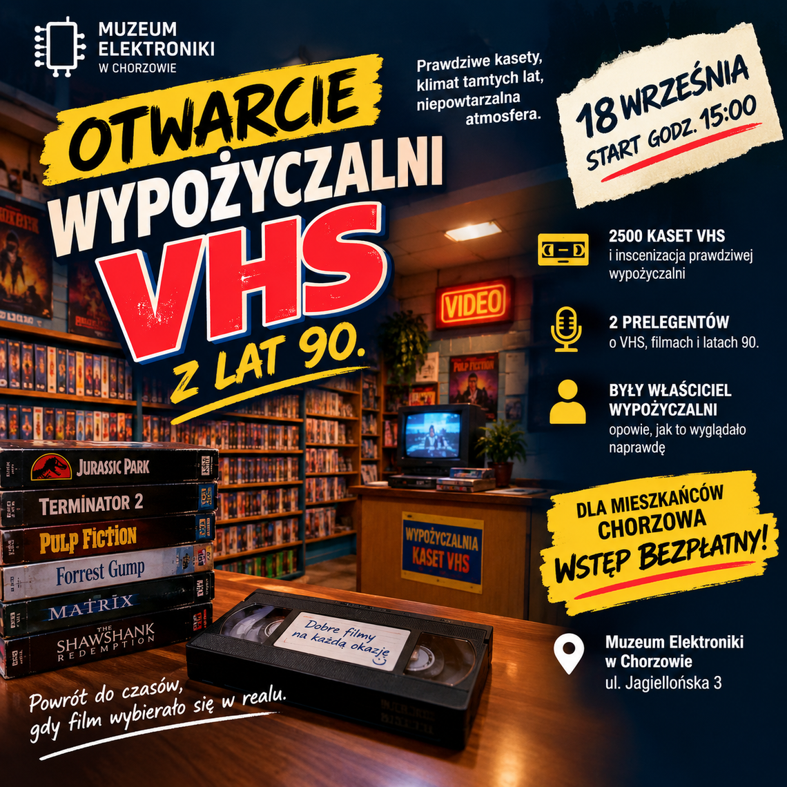 To będzie podróż w czasie do lat 90. Wkrótce otwarcie wypożyczalni VHS