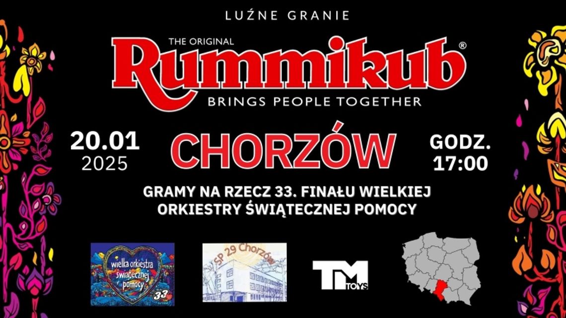 W Chorzowie odbędzie się Turniej Rummikub. W trakcie jego trwania nie zabraknie okazji do wsparcia WOŚP!