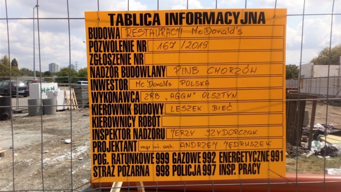 W Chorzowie powstanie drugi McDonald's W Chorzowie powstanie drugi McDonald's