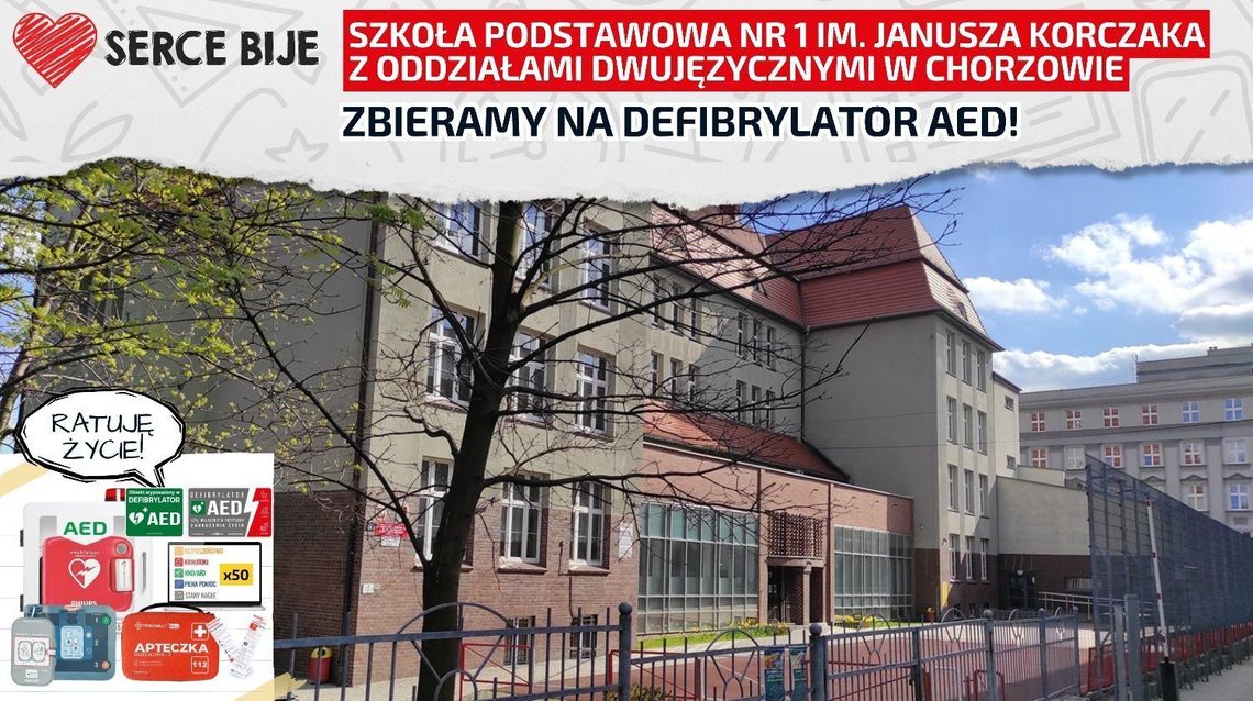 Zrzutka na zakup defibrylatora dla chorzowskiej placówki. "Chcemy, by nasza szkoła była miejscem nie tylko nauki, ale też troski o zdrowie"