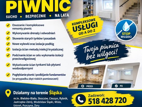 Osuszanie i remonty piwnic - pogłębianie i podbijanie fundamentów Śląsk/Małopolska