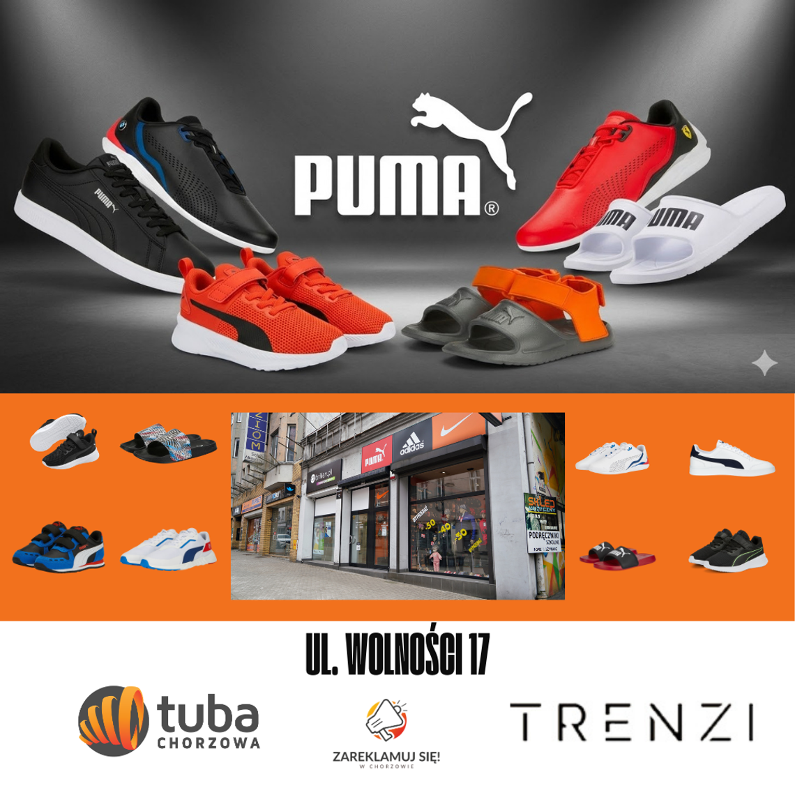 Wielka Wyprzedaż PUMA w Trenzi.pl ul. Wolności 17: Złap wymarzone modele z rabatami do -70%! Wielka Wyprzedaż PUMA w Trenzi.pl ul. Wolności 17: Złap wymarzone modele z rabatami do -70%!
