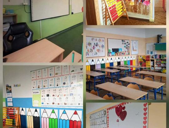 Sale lekcyjne Szkoły Podstawowej nr 24 w Chorzowie — zestawienie fotografii z oficjalnej strony placówki