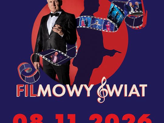 Plakat spektaklu Waldemar Malicki i Filharmonia Dowcipu – Filmowy Świat