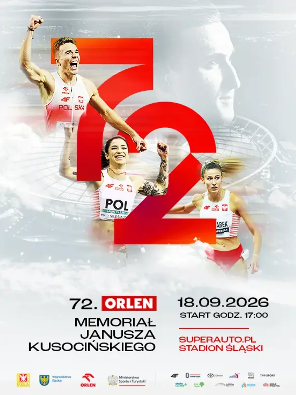 72. ORLEN Memoriał Janusza Kusocińskiego Plakat 72. ORLEN Memoriału Janusza Kusocińskiego – 18 września 2026, godz. 17:00
