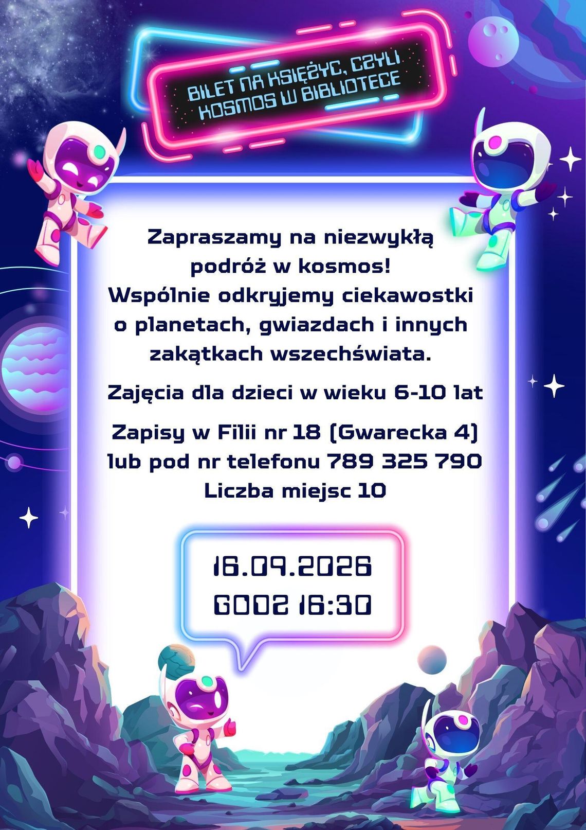 Bilet na księżyc, czyli kosmos w bibliotece Bilet na księżyc, czyli kosmos w bibliotece