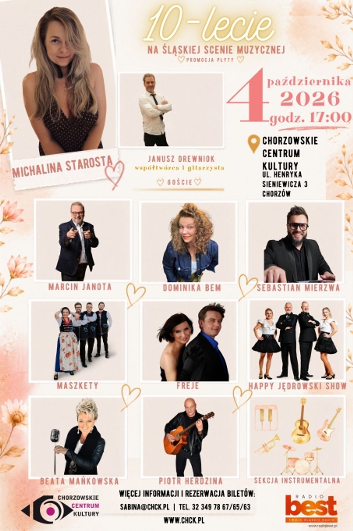 Plakat wydarzenia Koncert Michalina Starosta – 10 lat na śląskiej scenie muzycznej