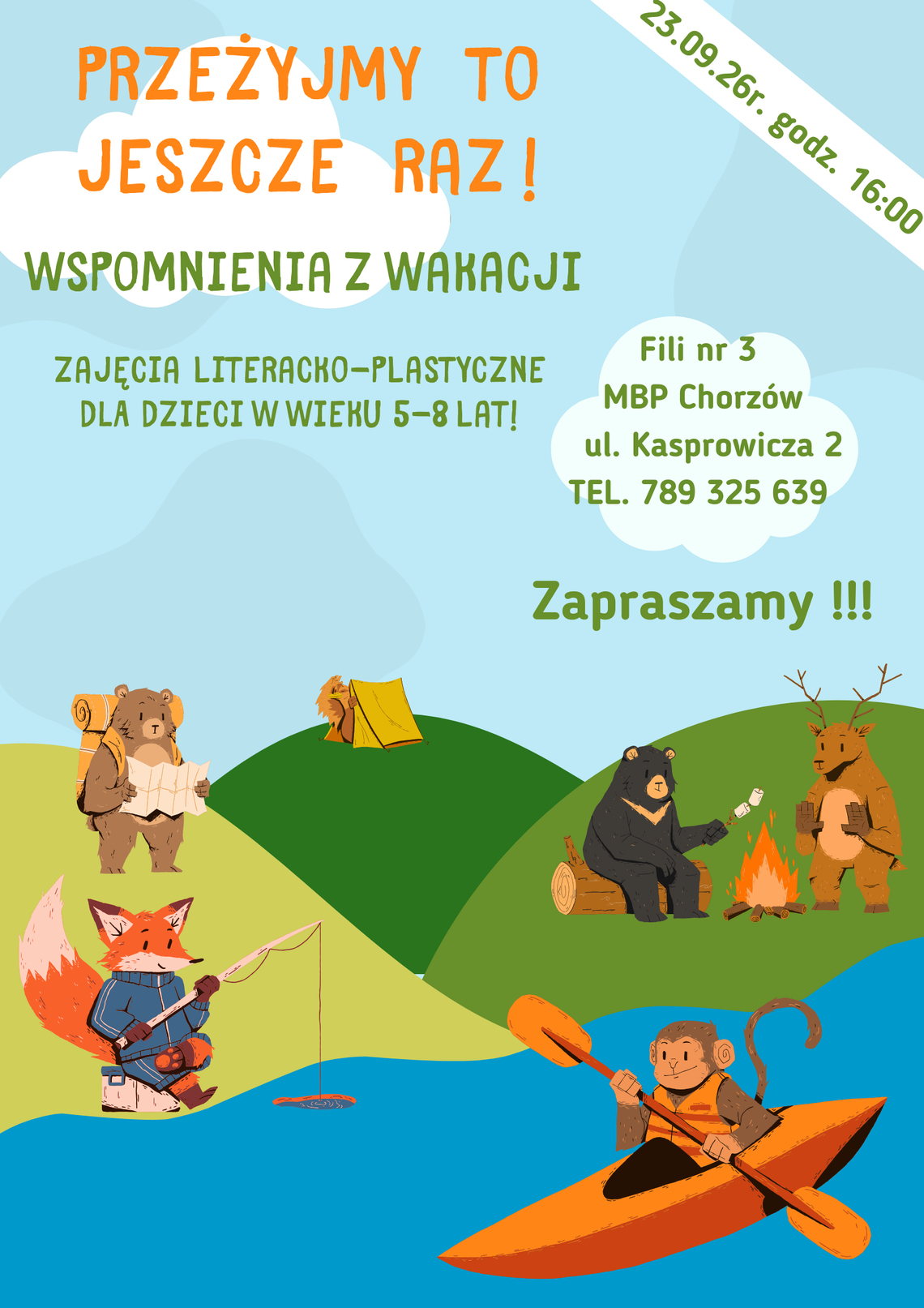 „Przeżyjmy to jeszcze raz” – zajęcia dla dzieci Grafika wydarzenia Przeżyjmy to jeszcze raz