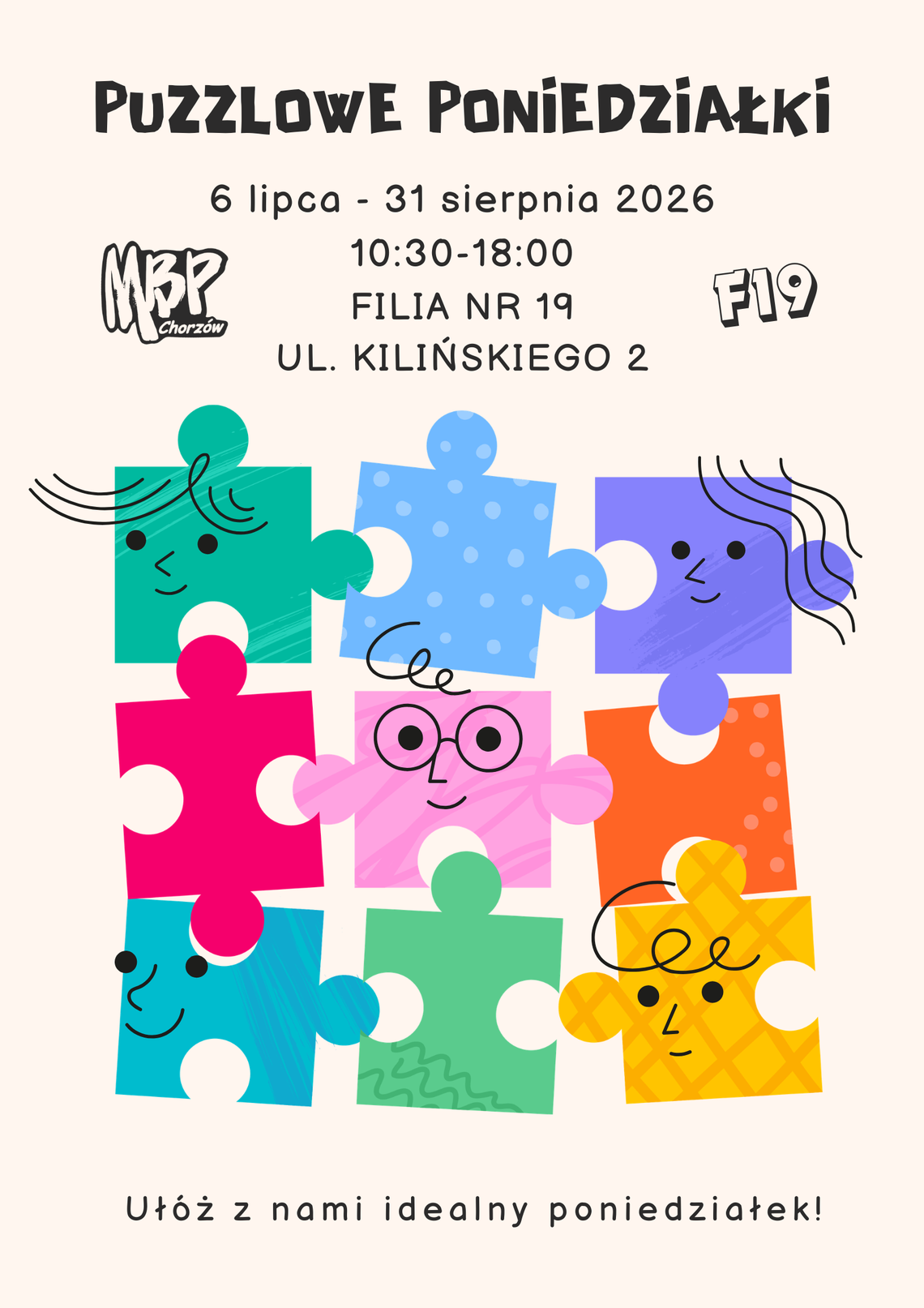 Puzzlowe poniedziałki. Rodzinne układanie w chorzowskiej bibliotece Puzzlowe poniedziałki w Miejskiej Bibliotece Publicznej w Chorzowie