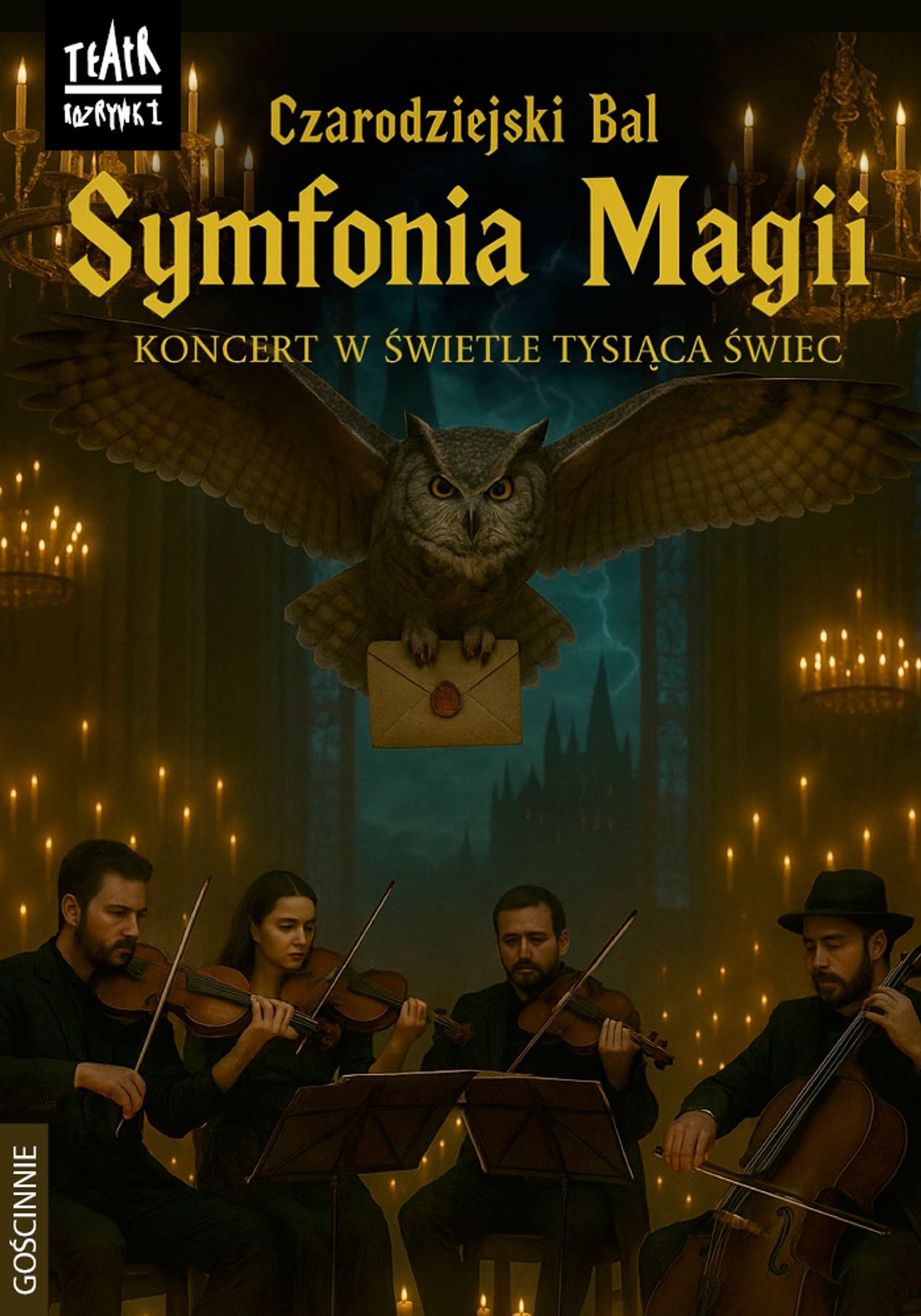 Symfonia Magii – koncert w świetle tysiąca świec Plakat spektaklu Symfonia Magii – koncert w świetle tysiąca świec