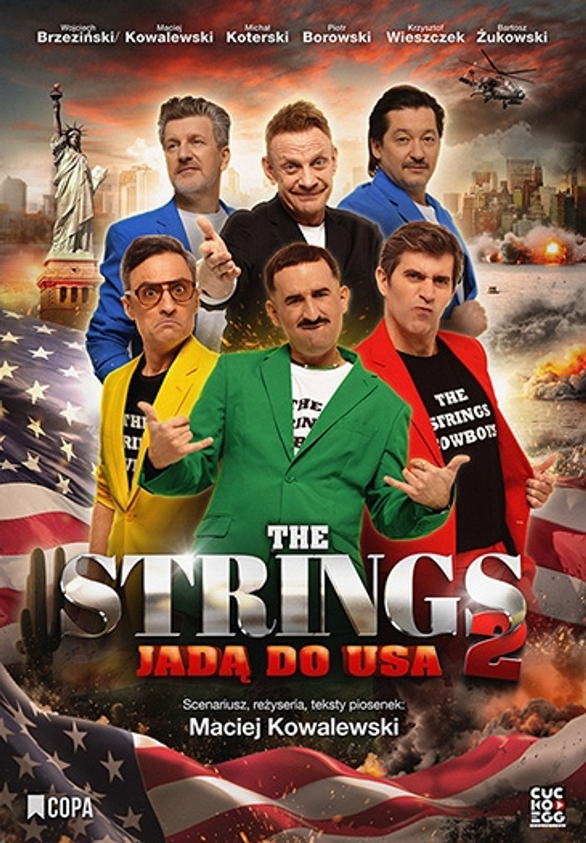 Plakat wydarzenia „The Strings 2 jadą do USA!” – dwa spektakle w ChCK