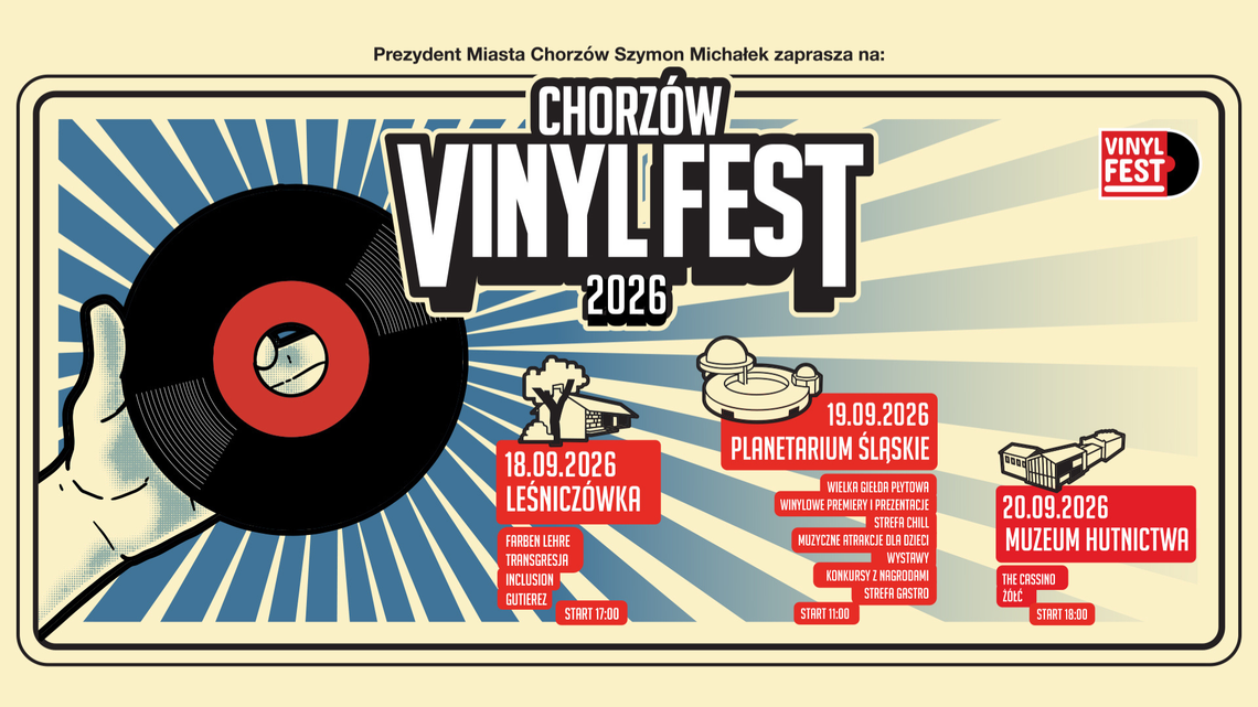 VinylFest 2026 w Muzeum Hutnictwa. The Cassino i ŻÓŁĆ na finał VinylFest 2026 – The Cassino i ŻÓŁĆ w Muzeum Hutnictwa