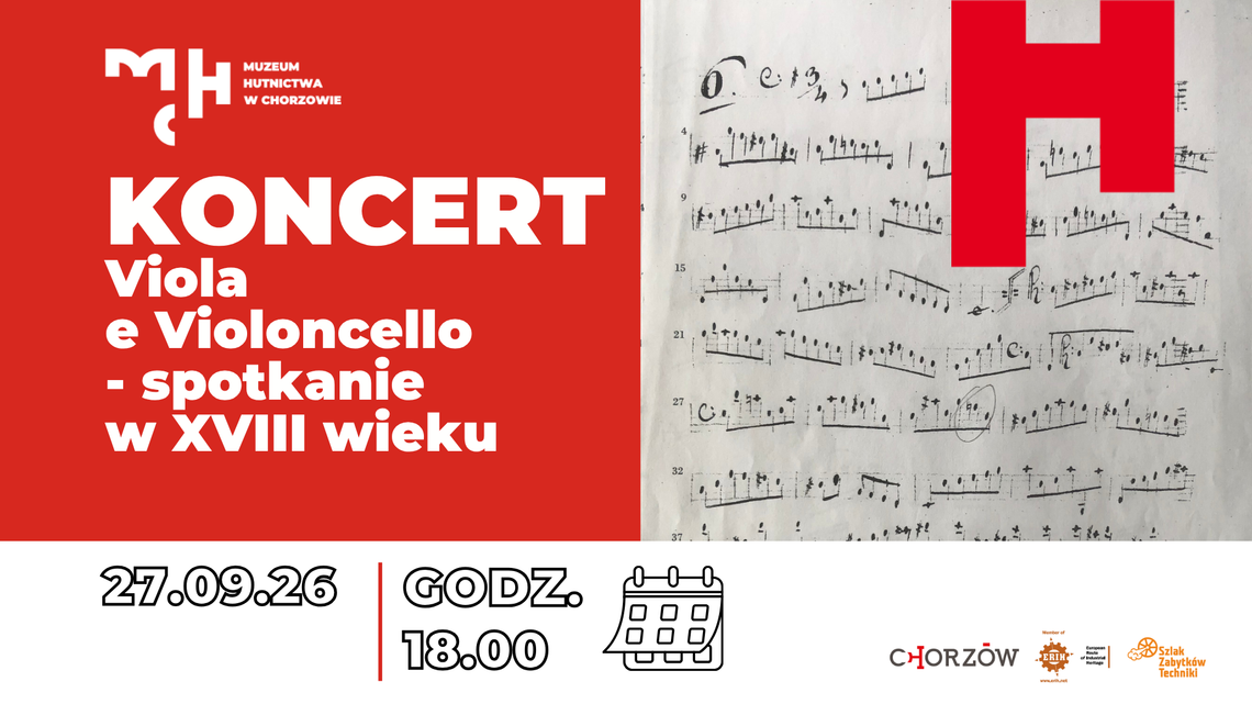 Viola e Violoncello – spotkanie w XVIII wieku Plakat koncertu Viola e Violoncello